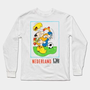 Nederland 74 / Vintage Faded-Style Football Design Long Sleeve T-Shirt